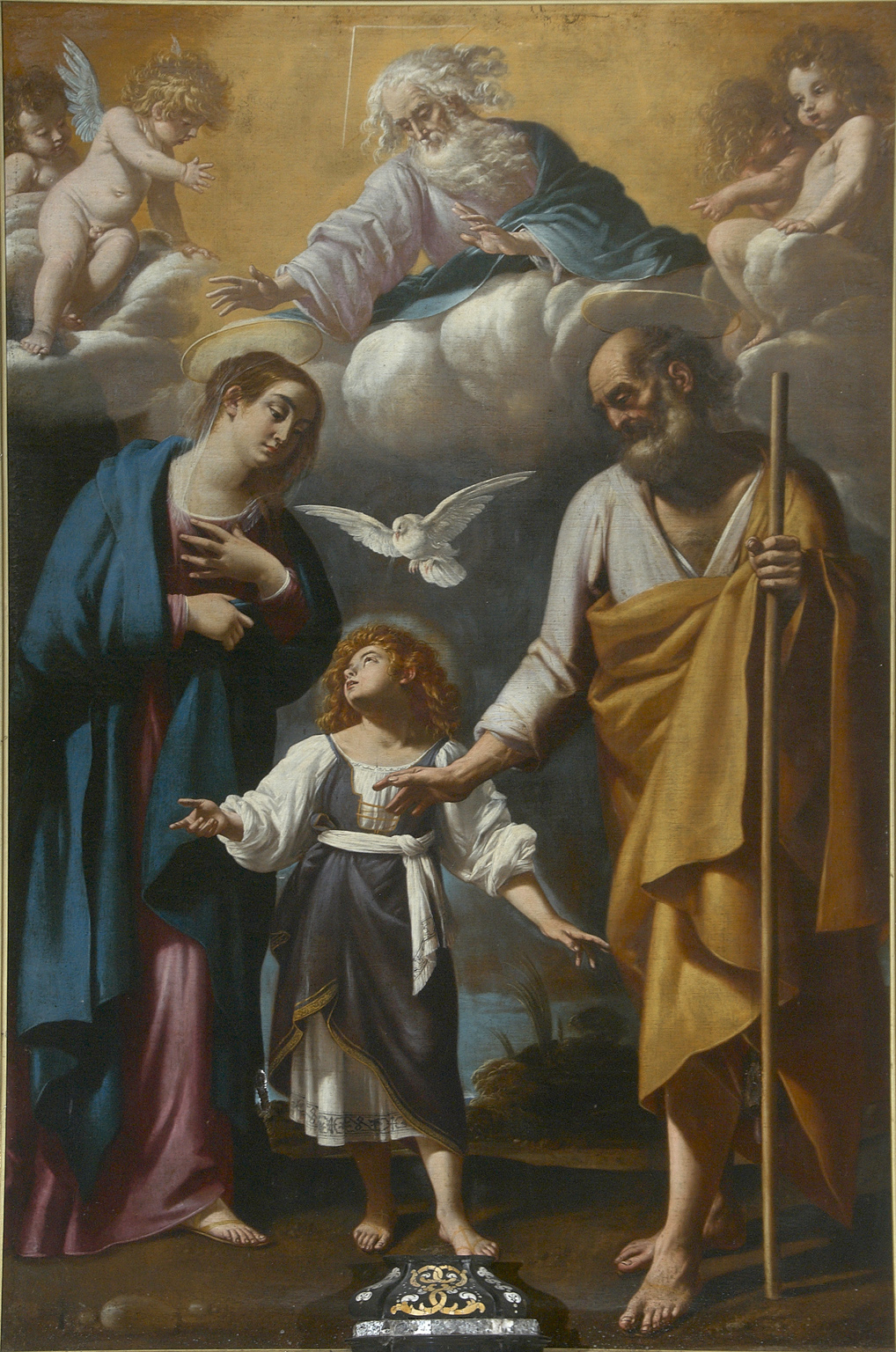 Giovanni Baglione, Sacra famiglia con Dio Padre. Gravedona, San Vincenzo