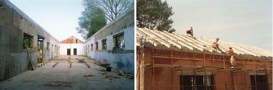 Parco Nord, lavori di ristrutturazione della Cascina Centro Parco, 1991-1993 © Anonimo – Archivio fotografico Parco Nord Milano