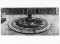 Progetto per una fontana in piazza della Scala. Vista prospettica a volo d'uccello (APB).