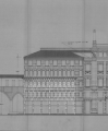 Ampliamento della sede delle Assicurazioni Generali e riforma dei palazzi Beltrami e Panigarola, Milano. Variante del prospetto verso via Mercanti (AACR).