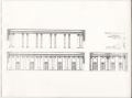 Teatro alla Scala: disegno di progetto per il ridotto di platea, l'ingresso e le pareti (con un cartiglio che rappresenta una donna che scolpisce il titolo). Si tratta del disegno catalogato in B 40 f. 6