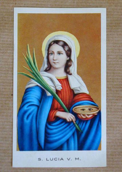 S. Lucia con la palma del martirio e il piatto con gli occhi