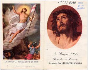 Cristo con corona di spine Preghiera S. Pasqua 1966.