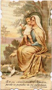 B.V. Maria con Gesù Bambino Preghiera.