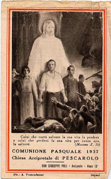 Gesù Protettore Comunione pasquale Pescarolo 1937.