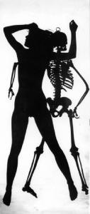 Figura femminile con scheletro