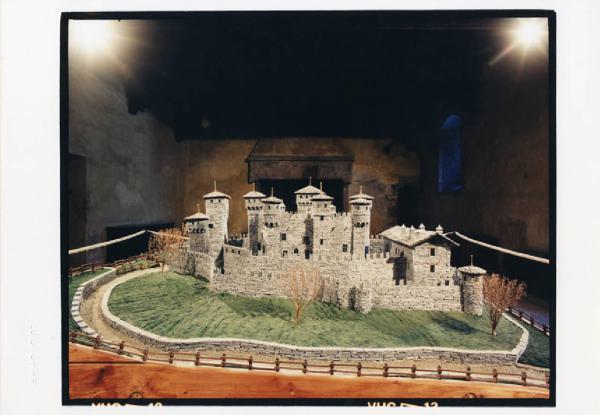 Castelli valdostani. Aosta, Fenis - Castello di Fenis, interno - Plastico del castello