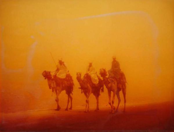 Giza - cammellieri nel deserto
