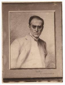 Disegno - Ritratto maschile - Medico - Antonio Argnani - Galleria Maurice Chalom - New York City