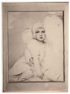 Disegno - Ritratto femminile - Principessa Ileana di Romania - Antonio Argnani - Galleria Maurice Chalom - New York City