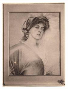 Disegno - Ritratto femminile - Principessa Maria poi regina di Romania - Antonio Argnani - Galleria Maurice Chalom - New York City