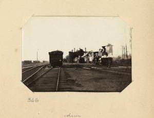 Guerra russo-giapponese - Russia - Treno in uscita da una stazione sulla ferrovia Transiberiana