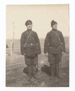Guerra russo-giapponese - Ritratto maschile - Militari - Due artiglieri porta ordini dell'esercito russo