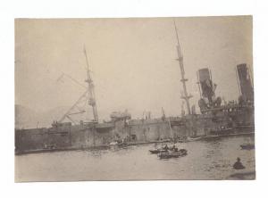 Guerra russo-giapponese - Russia - Vladivostok - Incrociatore corazzato Rossia ammiraglia della Marina imperiale russa in bacino per riparazioni dopo la battaglia di Tsushima