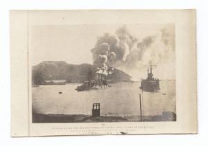 Guerra russo-giapponese - Russia - Port Arthur - Corazzata Pobieda ed incrociatore Pallada della Marina imperiale russa nel porto