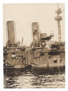 Guerra russo-giapponese - Russia - Vladivostok - Incrociatore corazzato Rossia ammiraglia della Marina imperiale russa in bacino per riparazioni dopo la battaglia di Tsushima