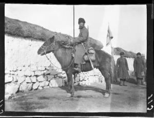 Guerra russo-giapponese - Ritratto maschile - Militare - Cosacco di Siberia a cavallo - Russia - Manciuria