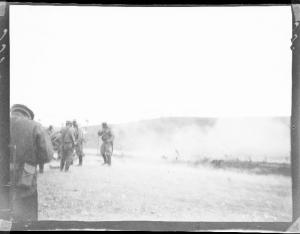 Guerra russo-giapponese - Russia - Manciuria - Paziazia - Esplosione di un colpo da un obice azionato da militari russi durante la battaglia di Mudken