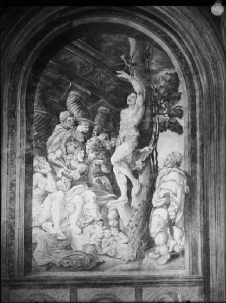 Affresco - Martirio di S. Sebastiano - Rinaldo Mantovano - Mantova - Basilica di S. Andrea - Cappella di S. Sebastiano