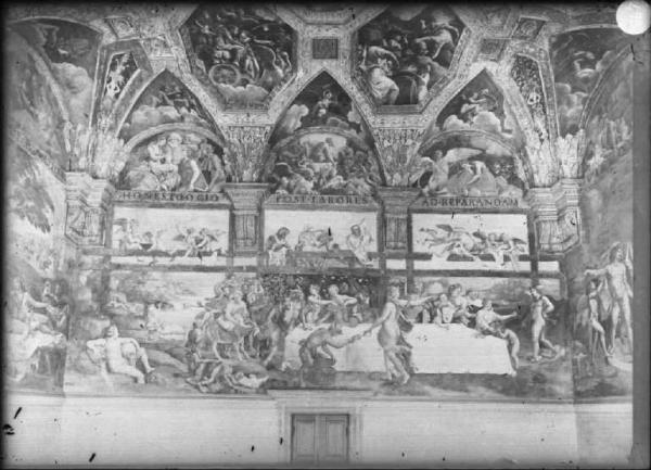 Affresco - Il banchetto di Amore e Psiche - Giulio Romano - Mantova - Palazzo Te - Camera di Psiche - Parete ovest