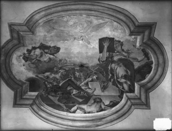 Affresco - Allegoria della sapienza e della bellezza - Giuseppe Bazzani - Mantova - Palazzo Arrivabene - Volta