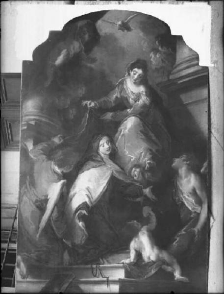 Dipinto - S. Maria Maddalena de' Pazzi riceve il velo della purezza - Giuseppe Bazzani - Revere - Chiesa parrocchiale dell'Annunziata