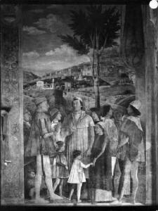 Affresco - L'incontro fra il marchese Ludovico II e il figlio cardinale Francesco - Andrea Mantegna - Mantova - Castello di S. Giorgio - Piano nobile - Camera degli Sposi