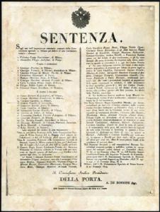 Mantova - Archivio di Stato - Proclama: Sentenza, 1824 gennaio 21, Milano