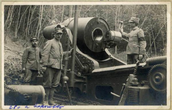 Prima guerra mondiale - Caporetto - Obice da 280 mm.
