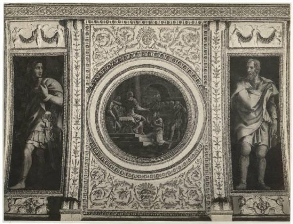 Affresco - Guerriero - La continenza di Scipione - Filippo di Macedonia - Giulio Romano - Mantova - Palazzo Te - Camera degli Imperatori - Volta