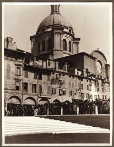 Mantova - Scalinata della rotonda di S. Lorenzo - Visita di gerarchi fascisti