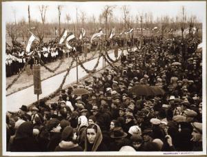 Governolo, zona - Inaugurazione dell'inizio dei lavori al Canale Tartaro e al Canal Bianco - Visita di gerarchi fascisti