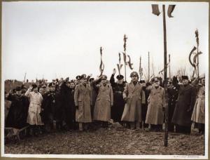 Governolo, zona - Inaugurazione dell'inizio dei lavori al Canale Tartaro e al Canal Bianco - Visita di gerarchi fascisti
