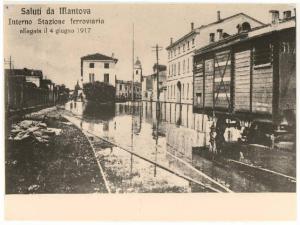 Cittadella - Alluvione - Stazione ferroviaria - Binari - Vagone in sosta