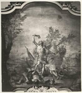 Dipinto - Sansone stermina i Filistei con una mascella d'asino - Mantova - Palazzo Cavriani - Salone