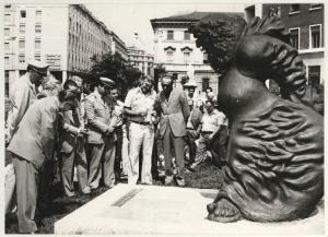 Mantova - Inaugurazione del monumento a Merlin Cocai - Gianni Usvardi, sindaco di Mantova