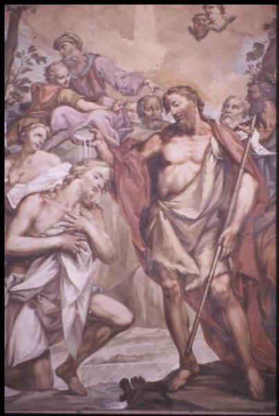 Affresco - Battesimo di Gesù - Giorgio Anselmi - Mantova - Basilica di S. Andrea - pilone della cupola