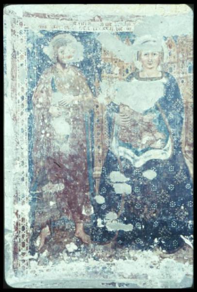 Affresco - Madonna in trono con Bambino - Fontanella Grazioli - Santuario della Beata Vergine della Malongola -  Abside