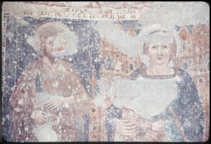 Affresco - Madonna in trono con Bambino, particolare - Fontanella Grazioli - Santuario della Beata Vergine della Malongola -  Abside