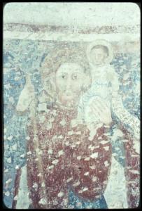 Affresco - S. Pietro Apostolo e S. Cristoforo, particolare - Fontanella Grazioli - Santuario della Beata Vergine della Malongola -  Abside