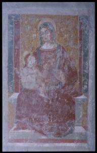 Affresco - Madonna in trono col Bambino - Guidizzolo - Oratorio di S. Lorenzo - Interno