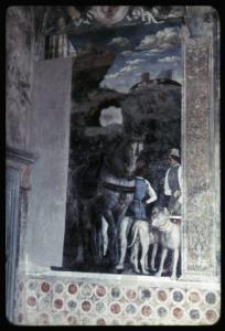 Affresco - Palafrenieri con cavallo e cani - Andrea Mantegna - Mantova - Castello di S. Giorgio - Piano nobile - Camera degli Sposi