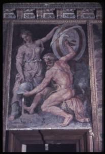 Affresco - Vulcano forgia le armi di Achille - Giulio Romano e aiuti - Mantova - Palazzo Ducale - Appartamento di Troia - Sala di Troia