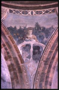 Affresco - S. Giovanni evangelista - Scuola di Andrea Mantegna - Mantova - Basilica di S. Andrea - Cappella funeraria di Andrea Mantegna