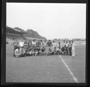 Ritratto di gruppomaschile - A. C. Mantova 1971-1972 - Partenza per il ritiro estivo - Mantova - Stadio Danilo Martelli
