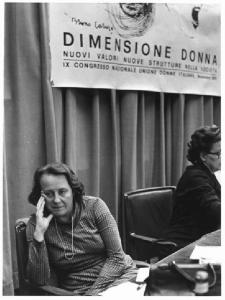 IX congresso nazionale dell'Unione Donne Italiane - Interno - Maria Lorini, responsabile femminile della Cgil, al tavolo della presidenza