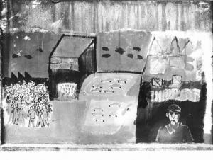 Fabbrica Innocenti - Murales sui muri della fabbrica eseguito dai bambini del Trotter