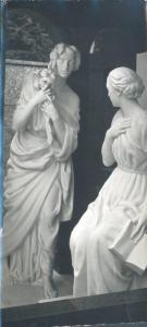 Riproduzione di opera d'arte. Milano - Cimitero Monumentale - Edicola Ginocchi - Scultura di Arrigo Minerbi: Annunciazione