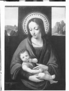 Riproduzione di opera d'arte. Dipinto di Bernardino Luini: Madonna con bambino