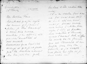 Riproduzione. Documento manoscritto di Mata Hari